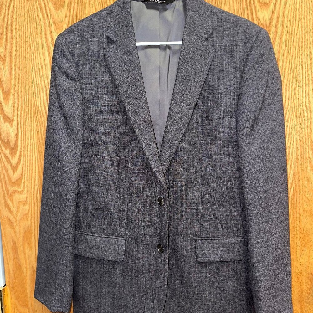 Men's Jos. A. Banks Sport Coat 40R slim fit Blue gray 100% wool Traveler